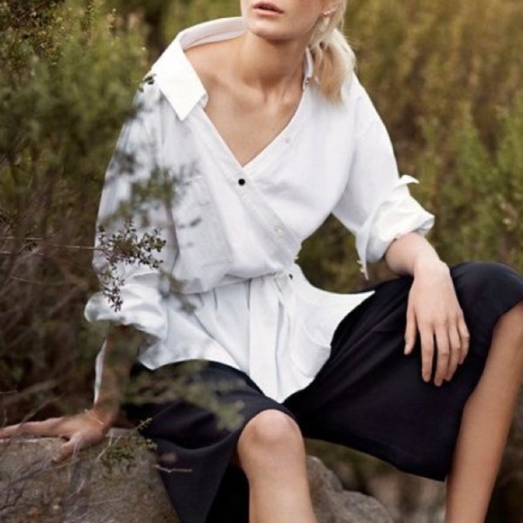 Zimmermann White Cotton Asymmetrical Shirt - Picture 2 of 10
